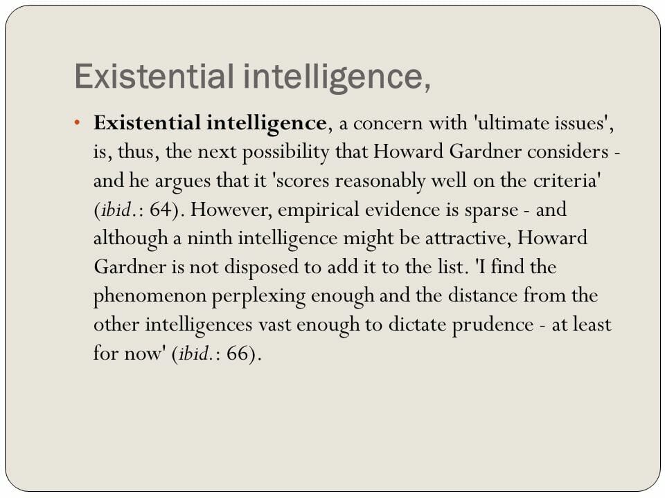 existential intelligence definition