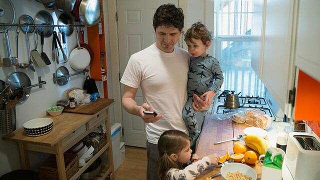 Most dads say they spend too little time with their children; about a quarter live apart from them