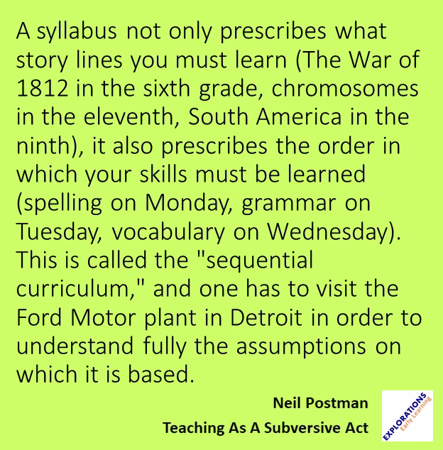 Teaching As A Subversive Act | Quote 01732