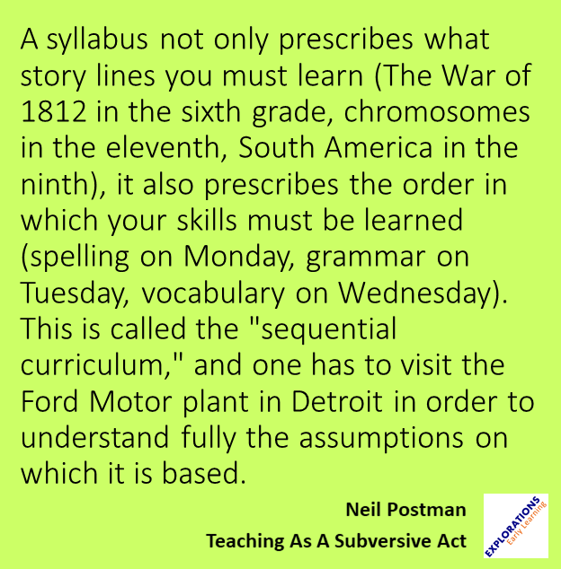 Teaching As A Subversive Act | Quote 01732