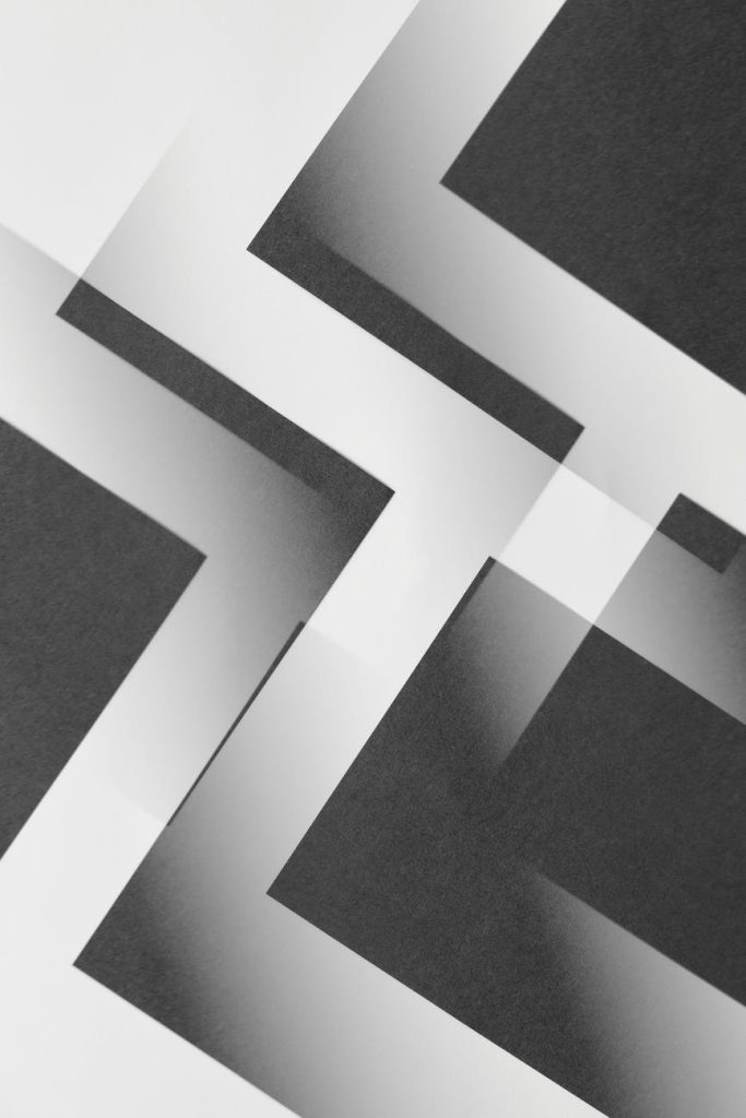 multiple patterns of monochrome zigzags