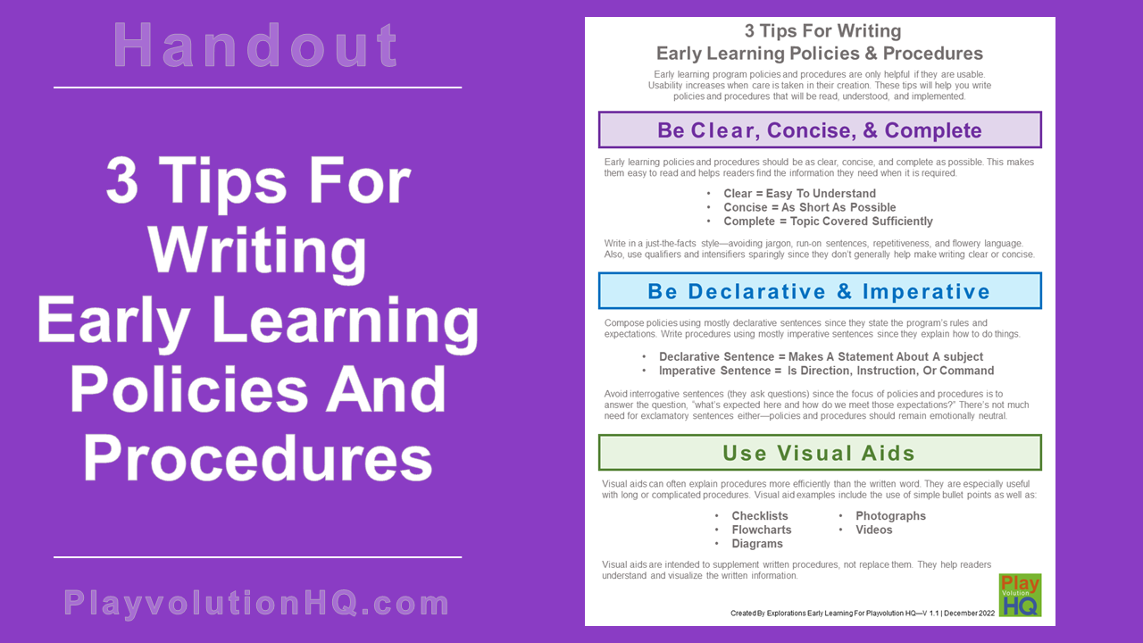3 Tips For Writing Early Learning Policies And Procedures