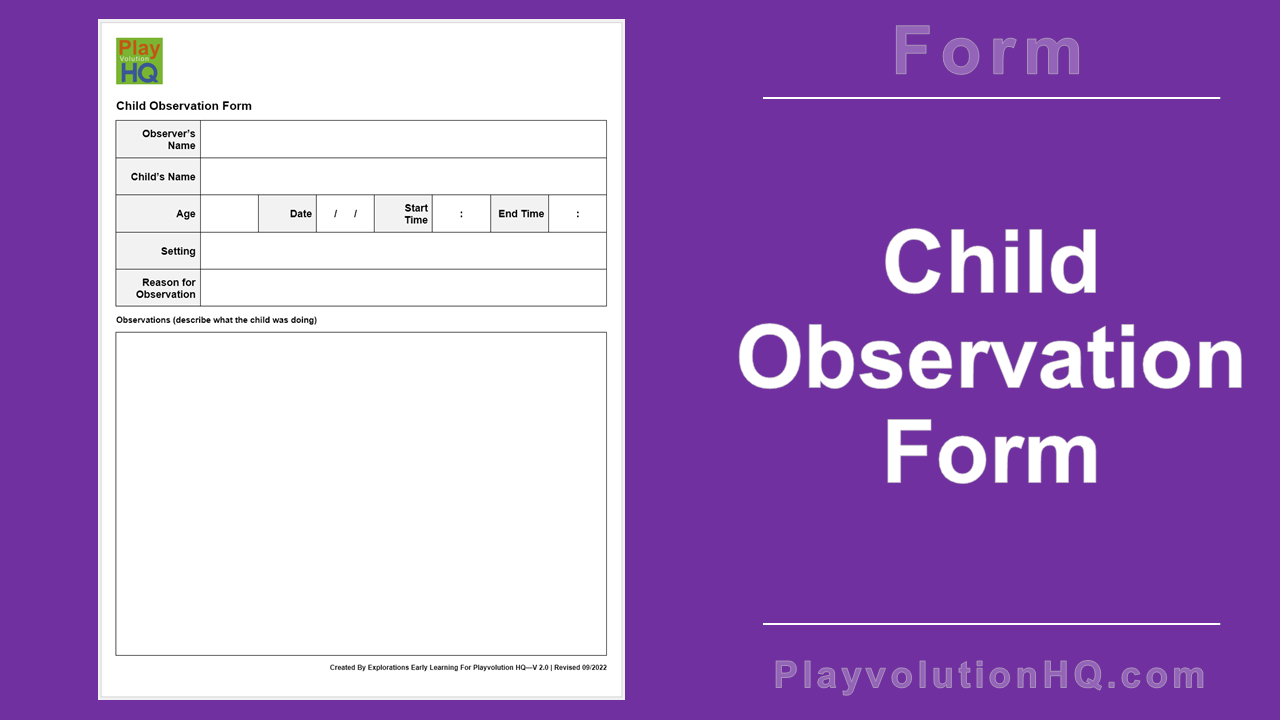 Free Forms | Child Observation Form