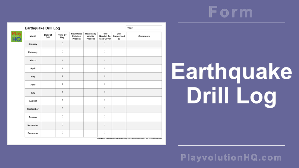 Earthquake Drill Log