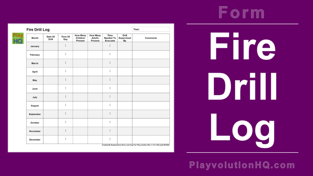 Free Forms Fire Drill Log Playvolution HQ