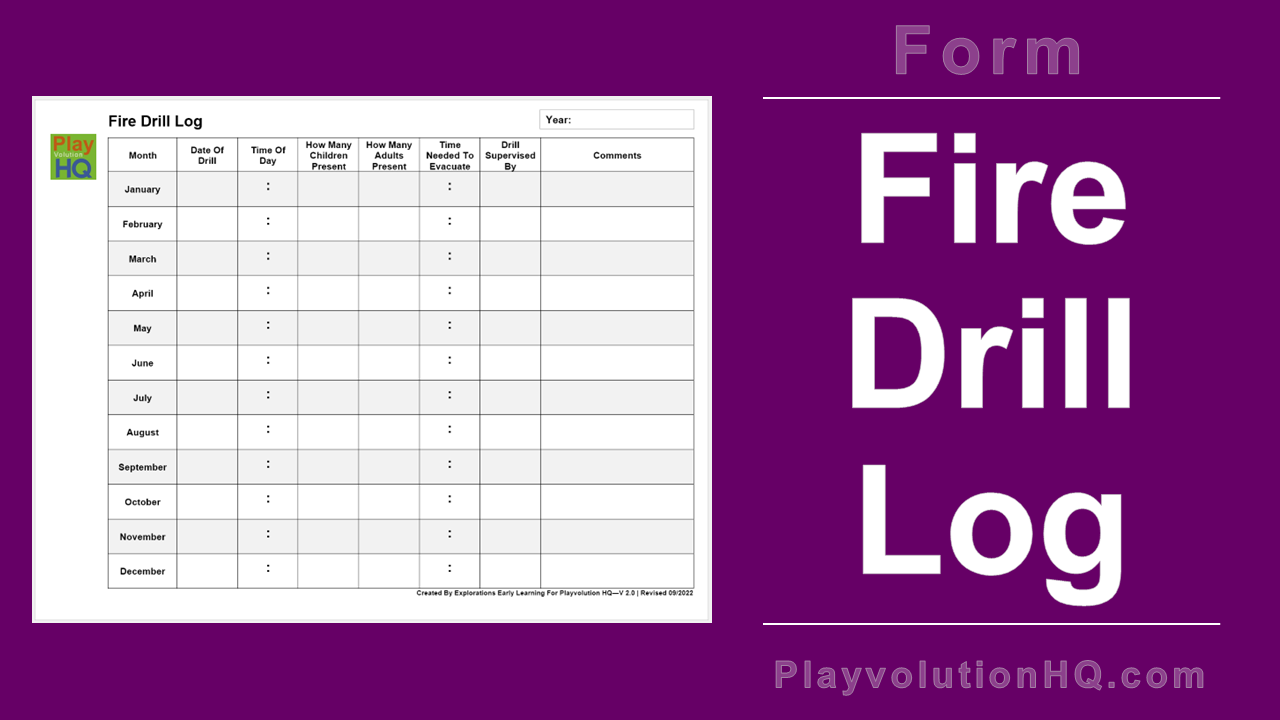 Free Forms | Fire Drill Log