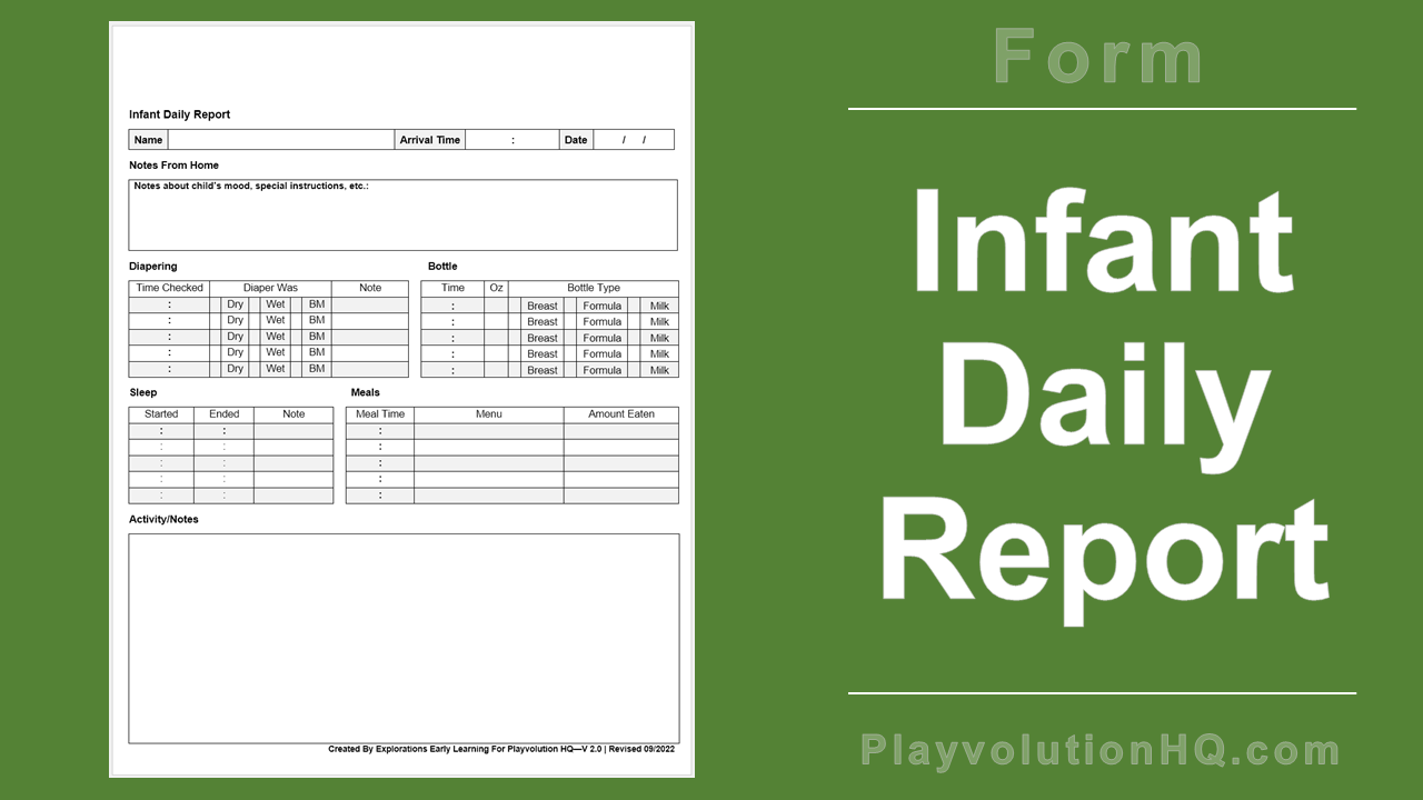 Free Forms | Infant Daily Report