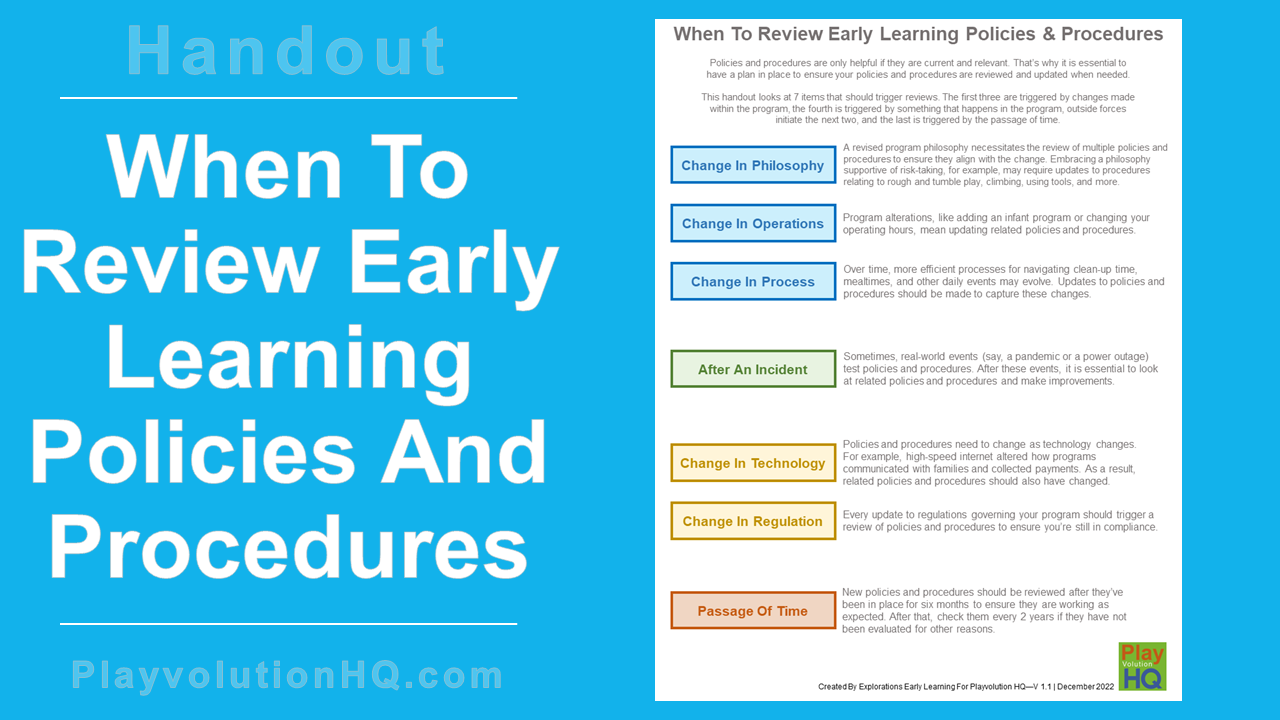When To Review Early Learning Policies And Procedures