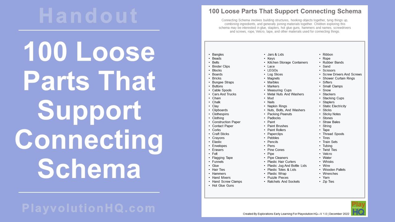 100 Loose Parts That Support Connecting Schema