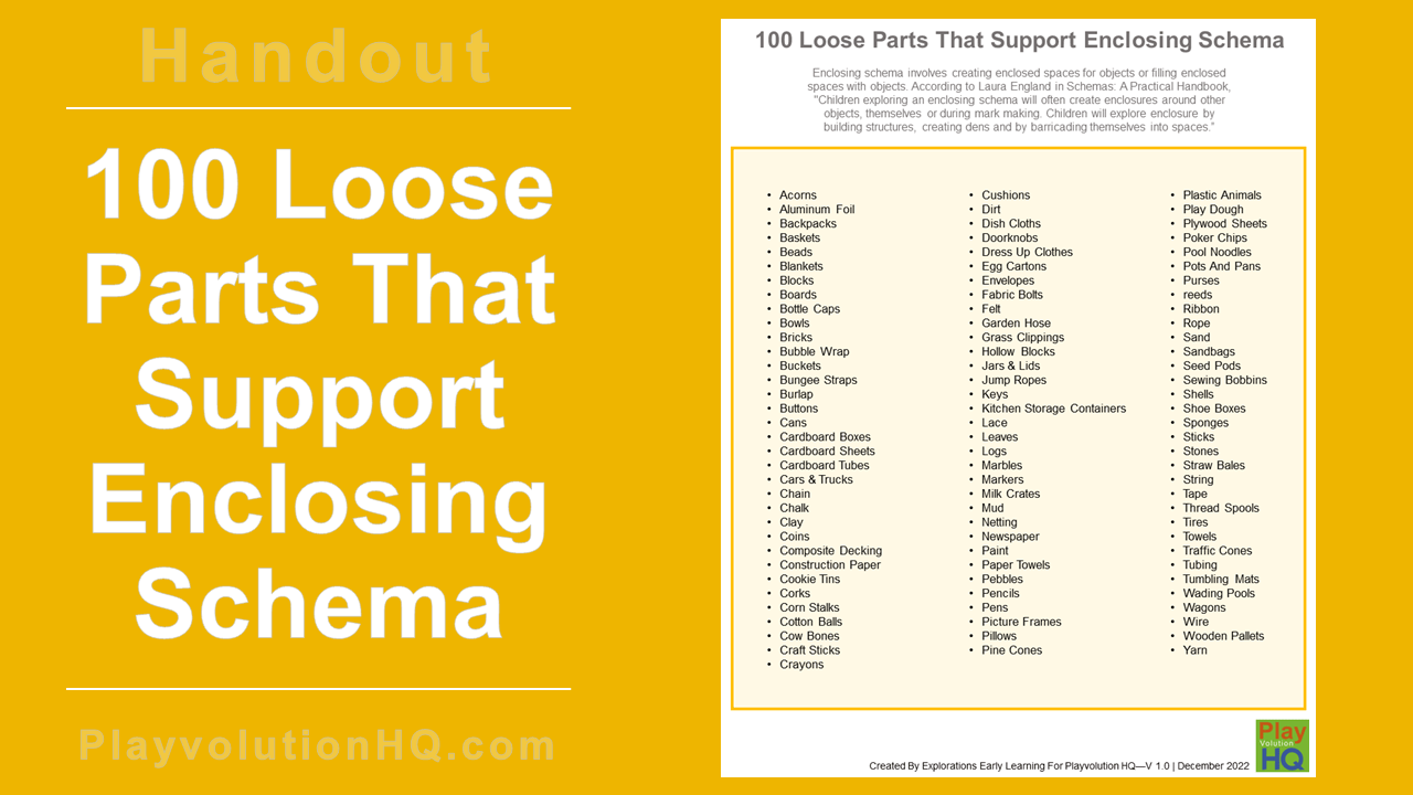 100 Loose Parts That Support Enclosing Schema