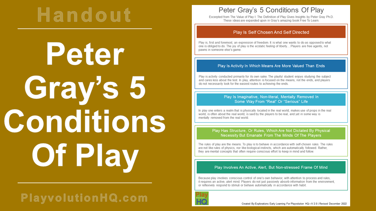 Peter Gray’s 5 Conditions Of Play