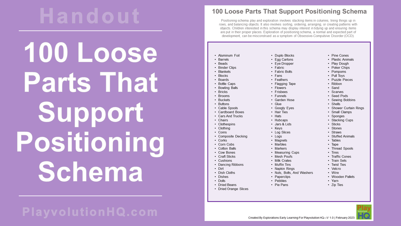 100 Loose Parts That Support Positioning Schema