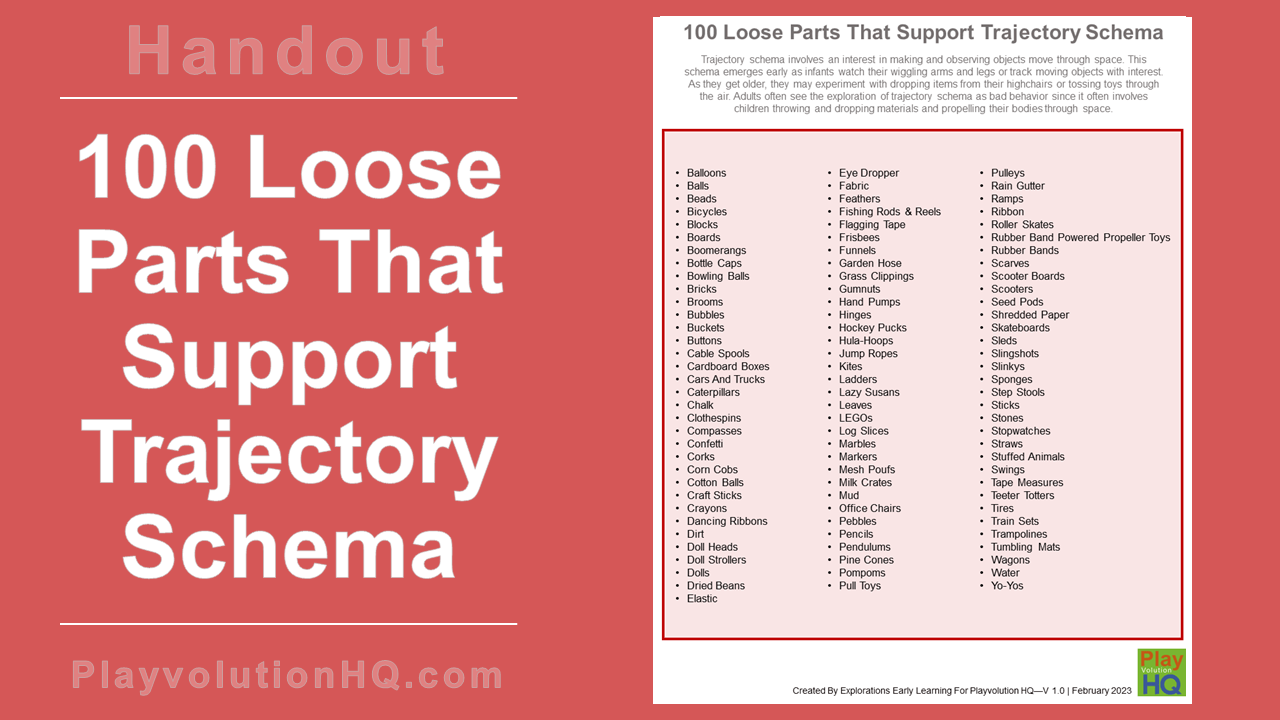 100 Loose Parts That Support Trajectory Schema