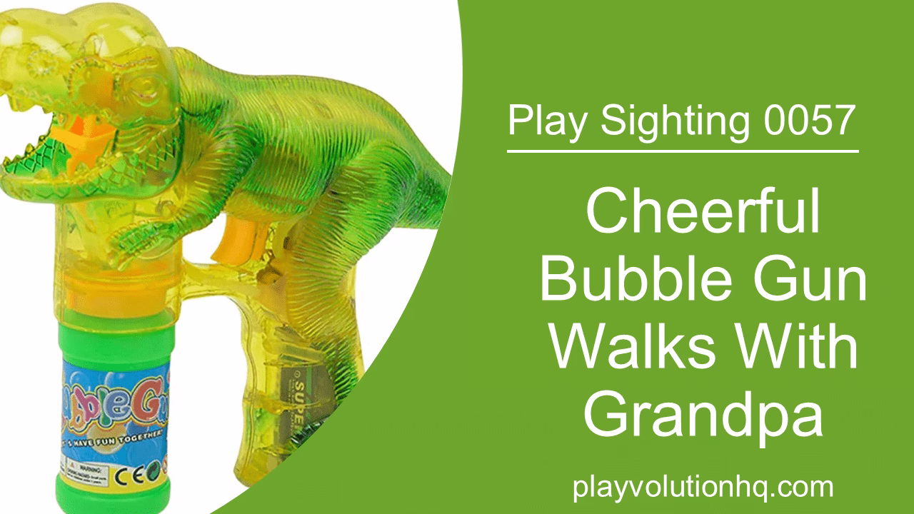 Cheerful Bubble Gun Walks With Grandpa | Play Sighting 0057