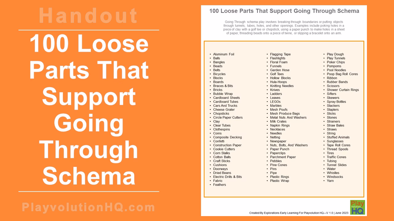 100 Loose Parts That Support Going Through Schema