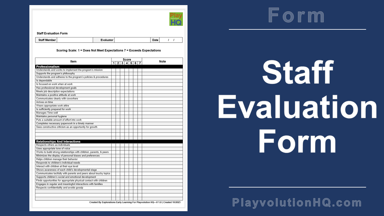 Free Forms | Staff Evaluation Form