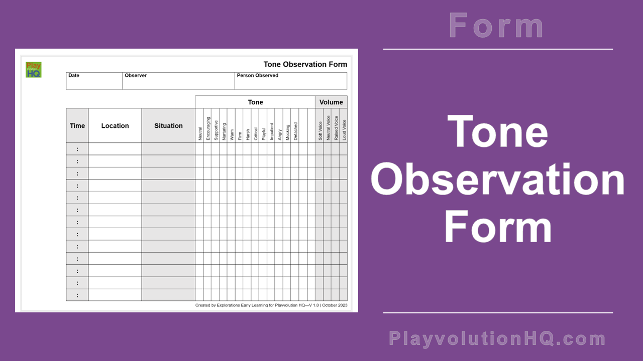 Free Forms | Tone Observation Form