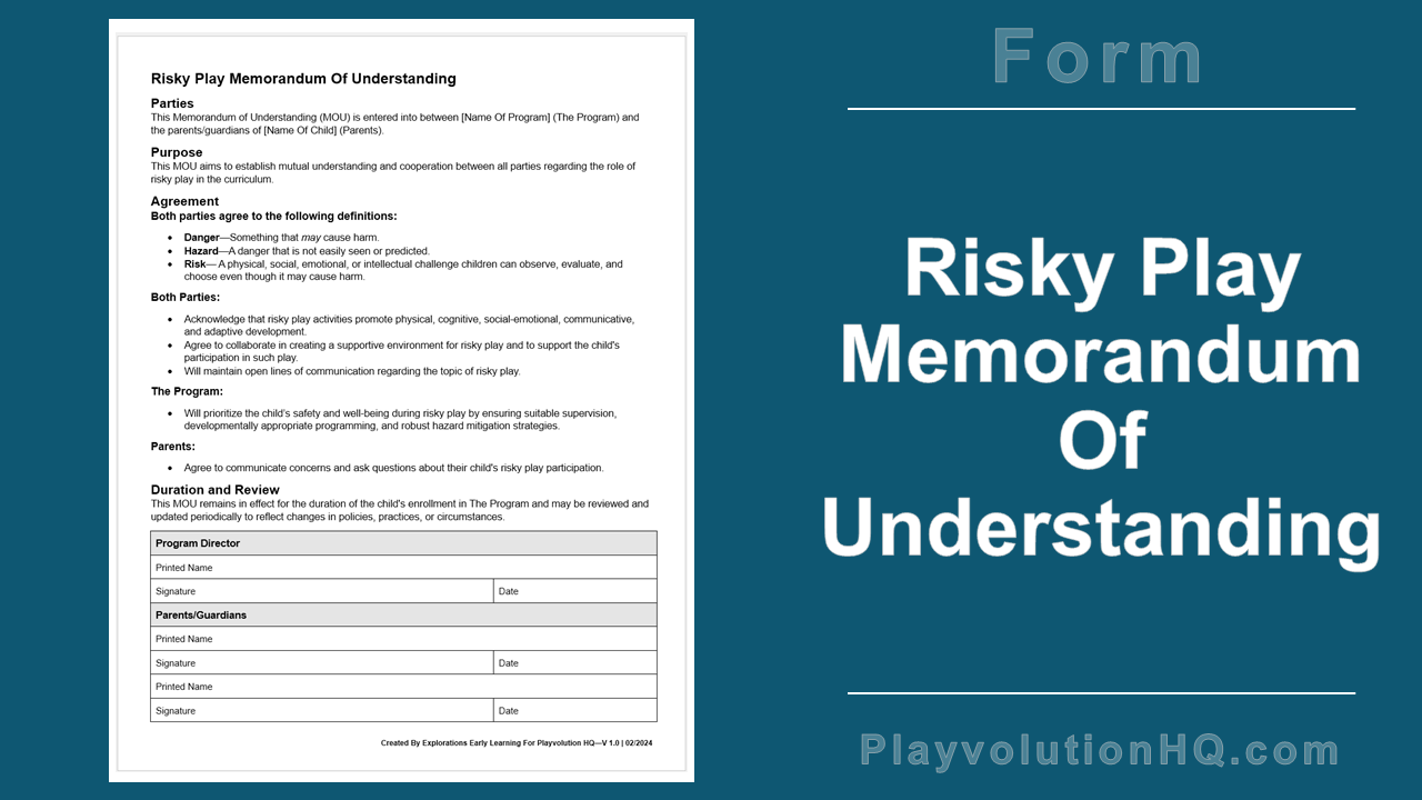 Risky Play Memorandum Of Understanding